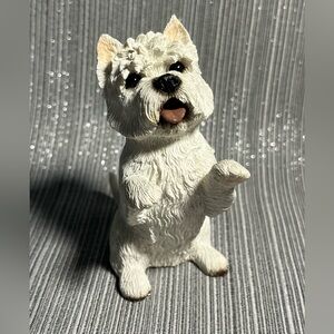 West Highland Terrier Westie White Figurine Tongue out Begging for Treats 3.5”